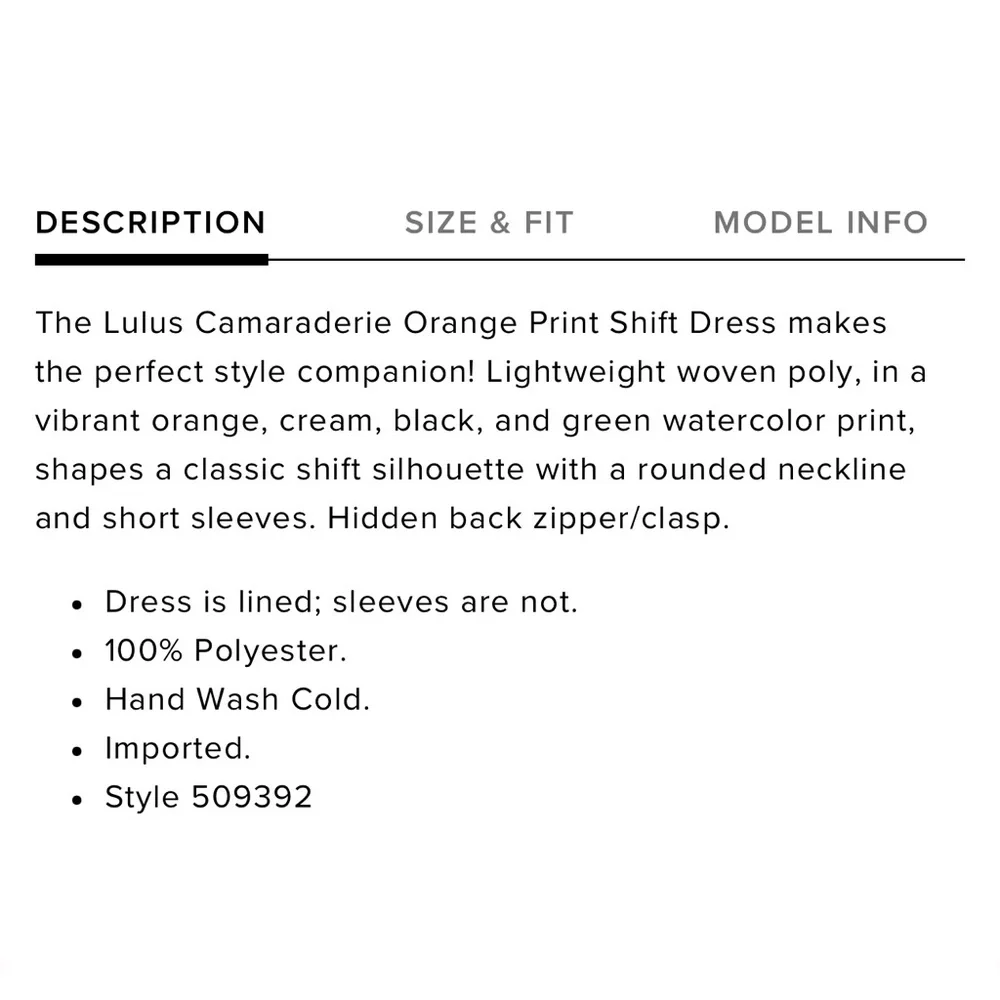 LULU’S Camaraderie Orange Print Shift Dress | Size Small - Picture 12 of 12